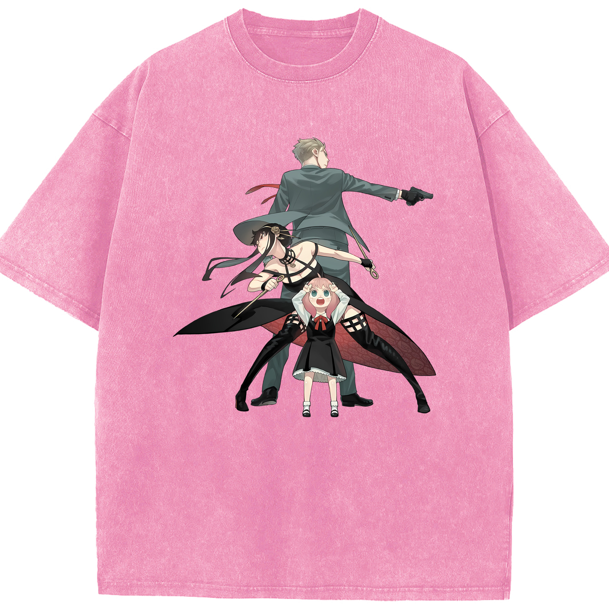（画像用） SPY×FAMILY间谍家家酒 綿100% ヴィンテージ風 半袖Tシャツ（フロントプリント）